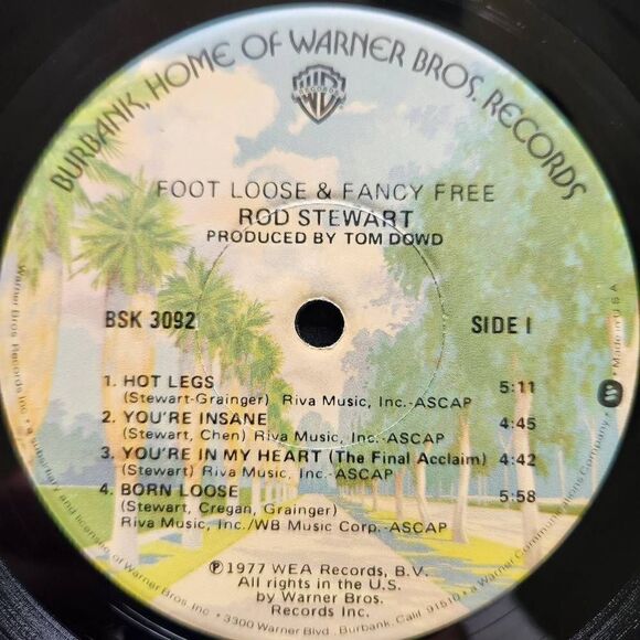 Rod Stewart foot loose and fancy free 1977 vinyl record British rock pop vintage - Picture 6 of 7